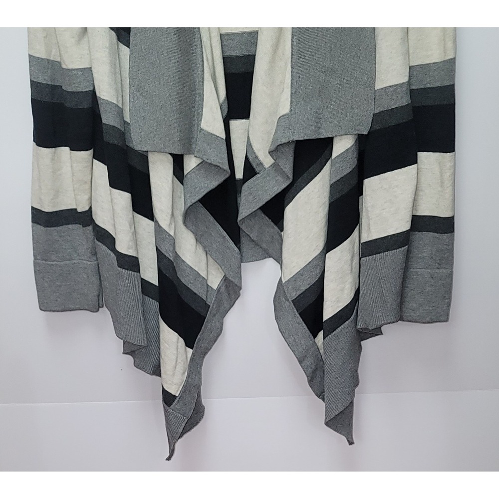 St Johns Bay Striped Open Front Cardigan Sweater XL Waterfall Cozy Minimalist - Picture 4 of 7